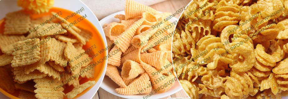 automatic frying bugles snacks food extruder make machinery processing line